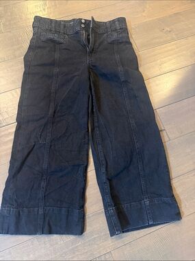 GAP Black Wide-Leg Kids Jeans with Panel Stitching